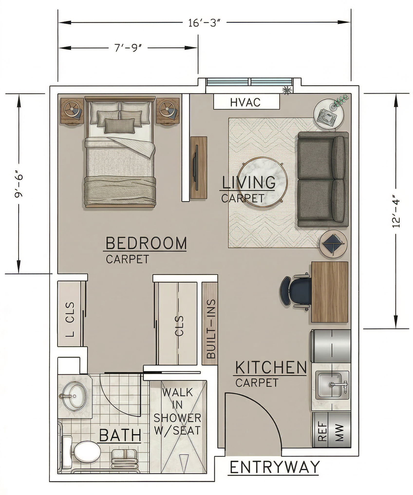 Studio Deluxe floor plan